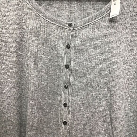2/40$ NWT Old Navy grey shirt jersey long sleeves tee size XXL Henley button - Picture 8 of 14